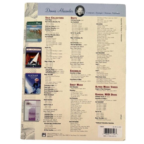 Vintage 1998 Especially for Boys Piano Solos Book Dennis Alexander Alfred Music - Picture 3 of 11